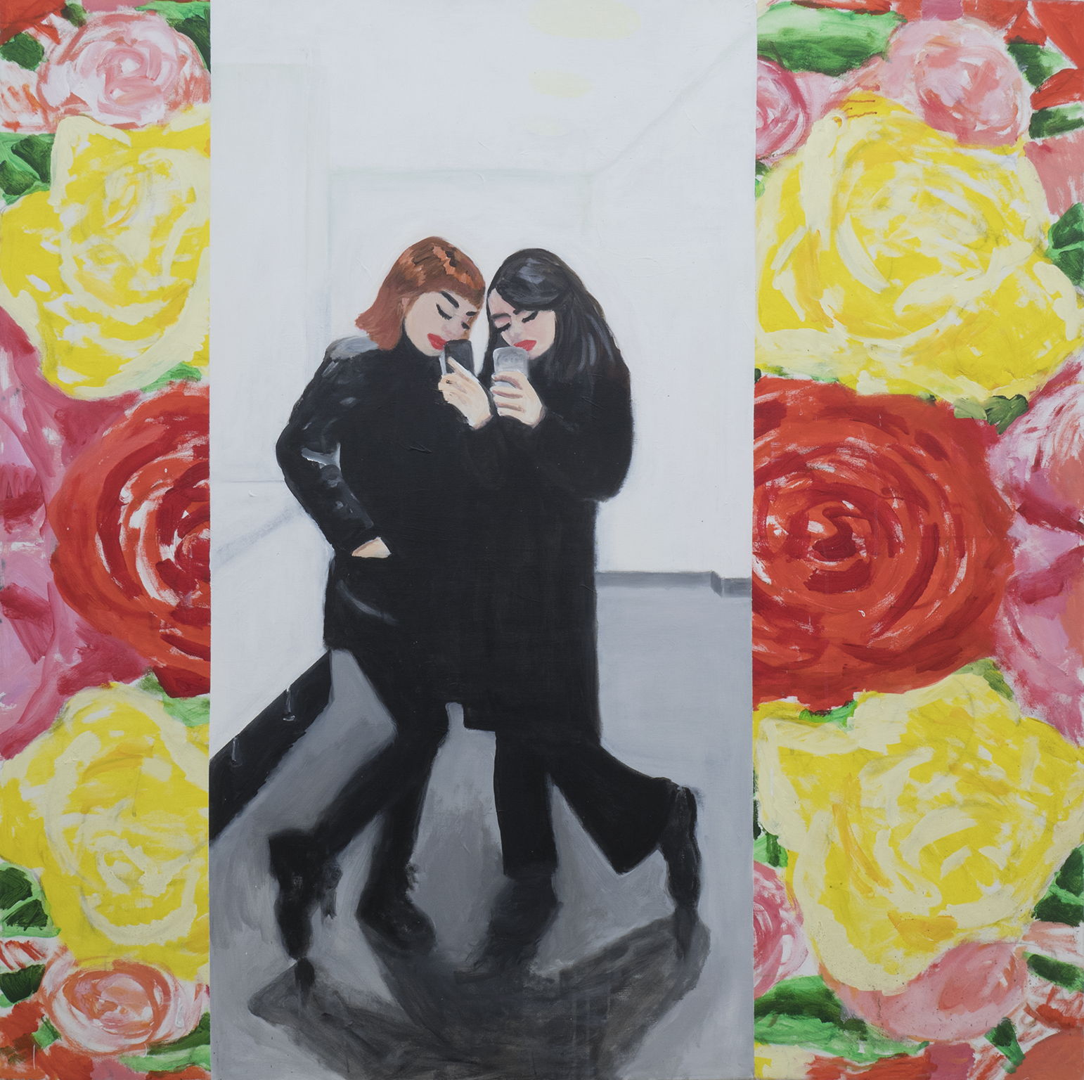 Marie Capaldi - I Pausen, acrylic on canvas, 150x150cm, 2018