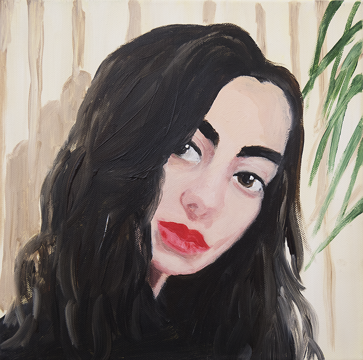 Marie Capaldi - The Writer_acyrlic on canvas, 30x30cm, 2018