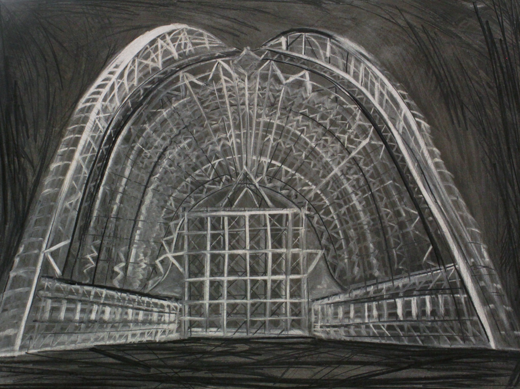 Hannaleena Heiska Structure IV, 2018 charcoal on paper 70 x 96 cm