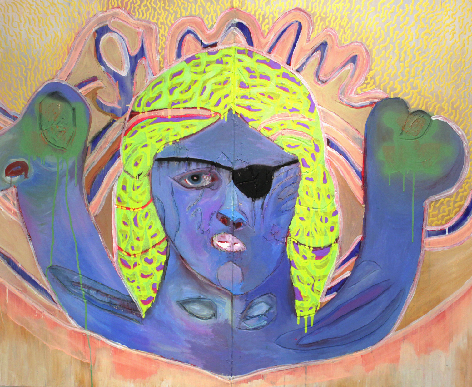 Camilla Vuorenmaa Medusa, 2018 painting and carving on wood 95 x 118 cm