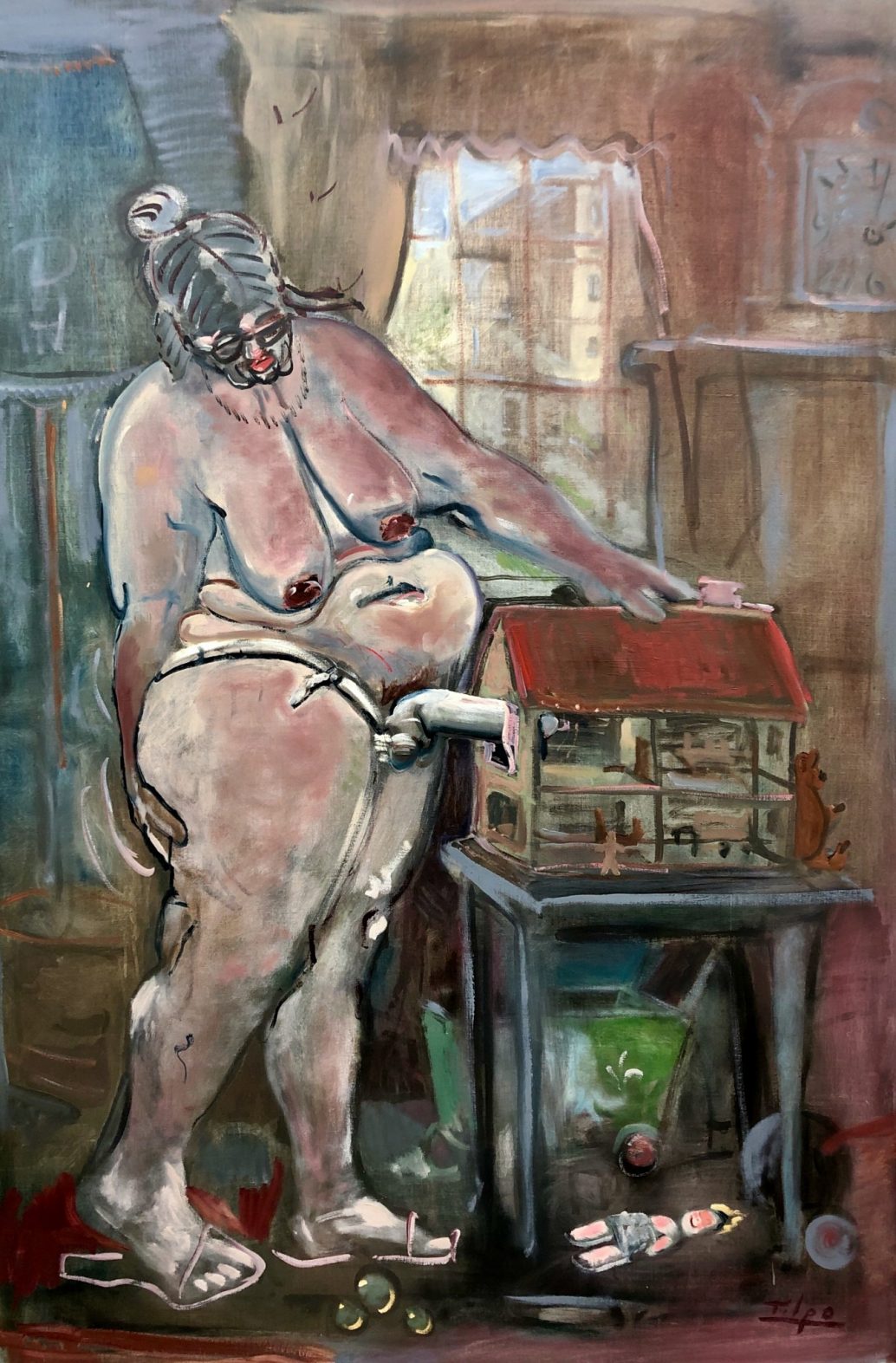 Fake House 186x124 cm olja på duk, 2018